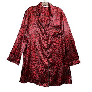 Cacique Size 14 Night Shirt Nightgown Pocket Hearts Loungewear Romantic